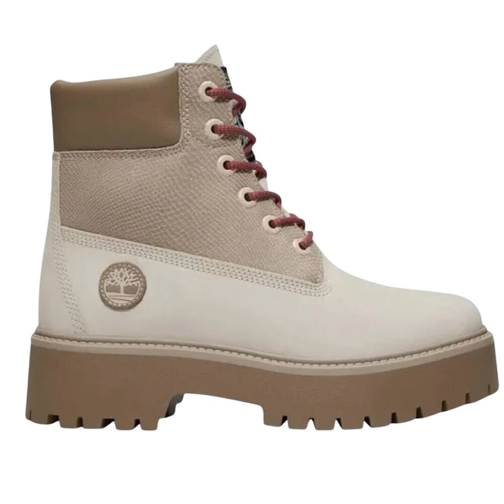 Timberland Stone Street Platform Hiker Boots -White Nubuck - Size: 9